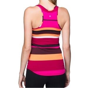 Lululemon Refresh Racer Tank Luon Light Blossom Stripe Bumble Berry Ghost Size 8